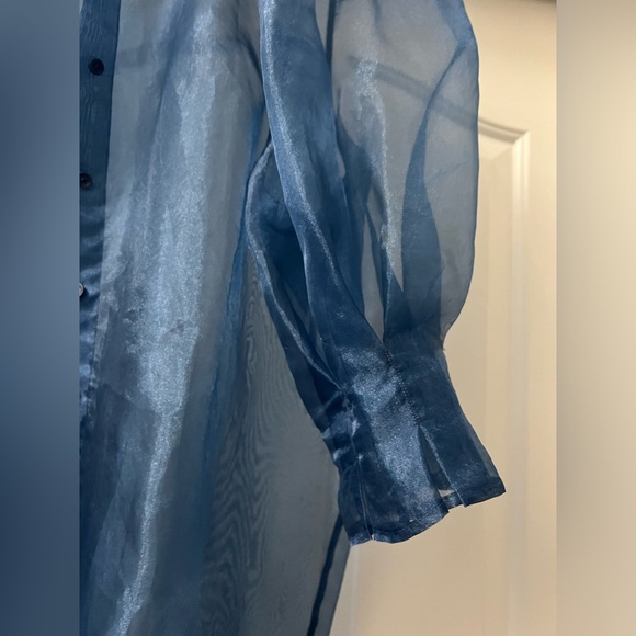 Womens Little Moon sheer blue organza dress from Aritzia - size 10 - NWT - Picture 7 of 16